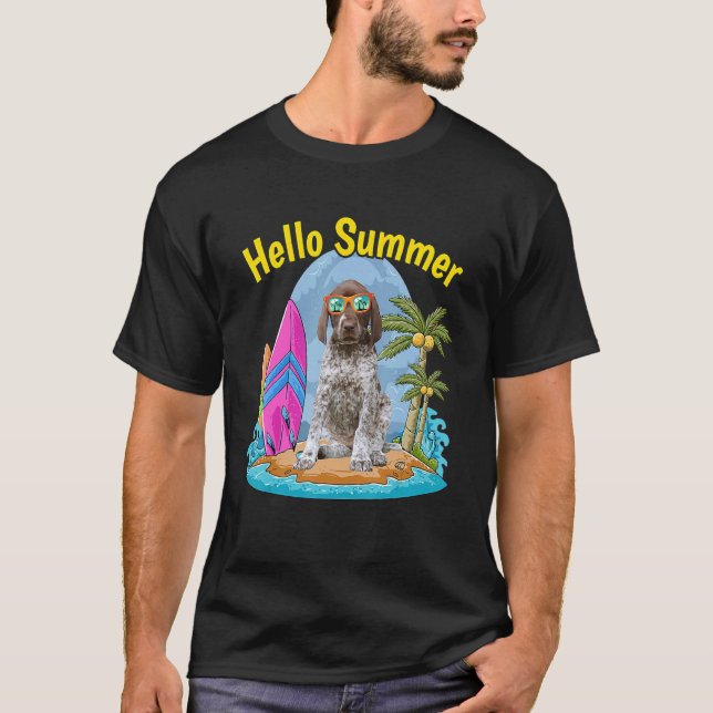 German Shorthaired Pointer Hello Summer Dog  Vacat T-Shirt (Front)