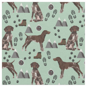 German Shorthaired Pointer hiking dog mint Fabric
