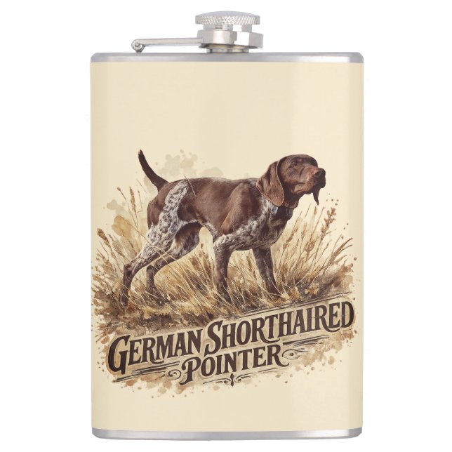 German Shorthaired Pointer  Hip Flask (Front)