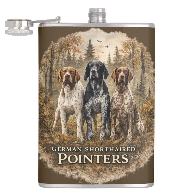 German Shorthaired Pointer  Hip Flask (Opened)