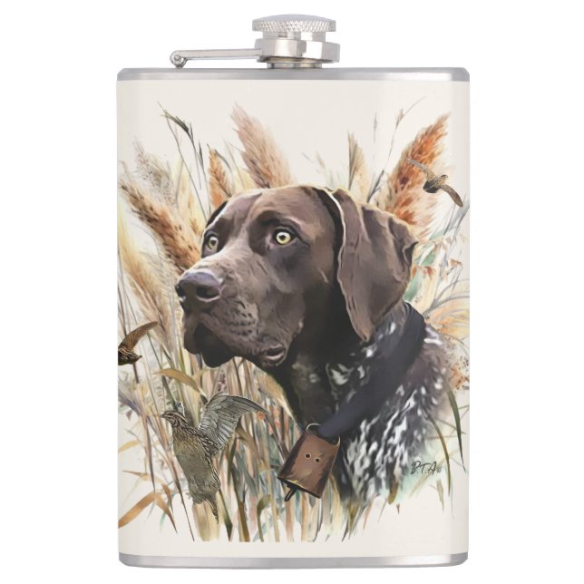 German Shorthaired Pointer Hip Flask (Front)