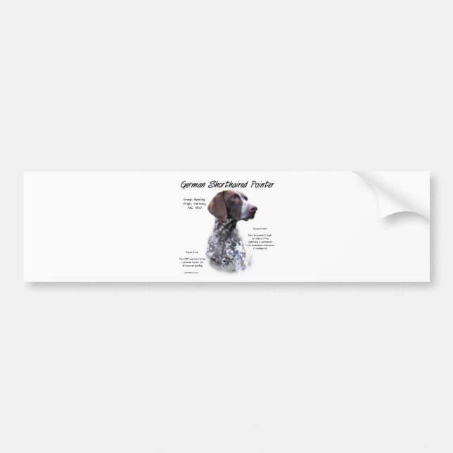 German Shorthaired Pointer History Design Bumper Sticker (Front)
