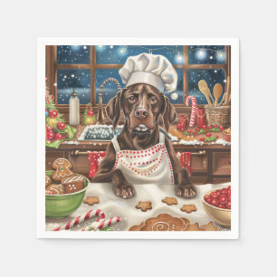 German Shorthaired Pointer Holiday Baking: Festive Napkin