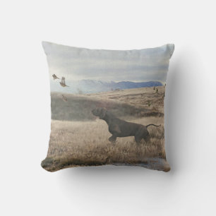 German Shorthaired Pointer hunt quail , Art Cushion