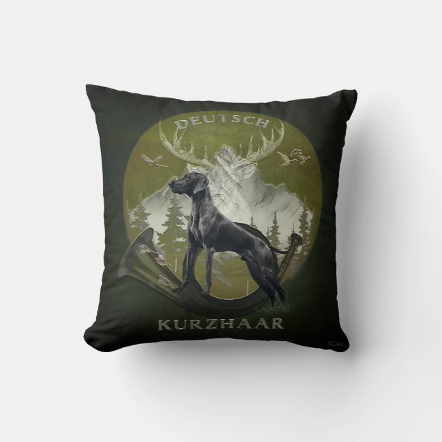 German Shorthaired Pointer , Hunting  logo  Cushion (Front)