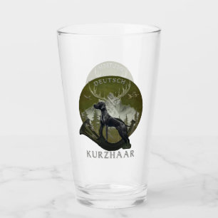 German Shorthaired Pointer , Hunting logo Glass