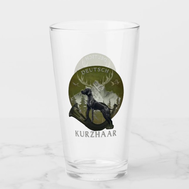 German Shorthaired Pointer , Hunting  logo  Glass (Front)