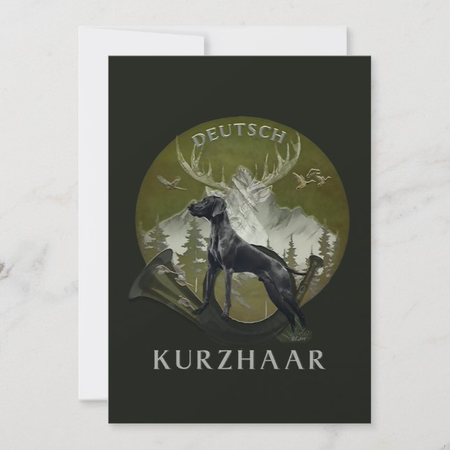 German Shorthaired Pointer , Hunting  logo  Invitation (Front)