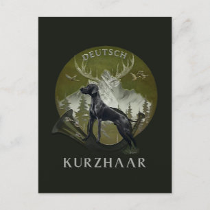 German Shorthaired Pointer , Hunting  logo  Postcard