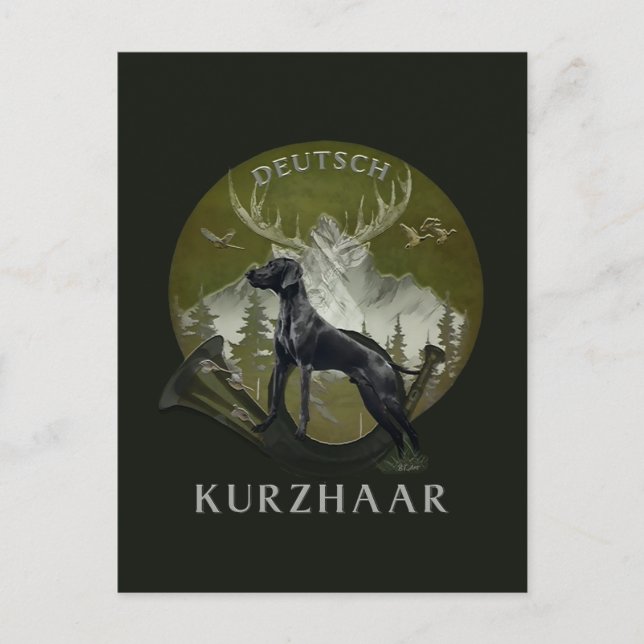 German Shorthaired Pointer , Hunting  logo  Postcard (Front)