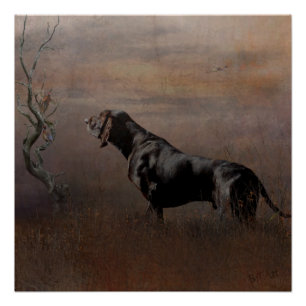 German Shorthaired Pointer , Hunting pheasant Tape Poster