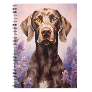 German Shorthaired Pointer in Lavender field Notebook