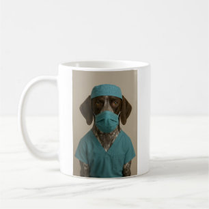 German Shorthaired Pointer in Scrubs Coffee Mug