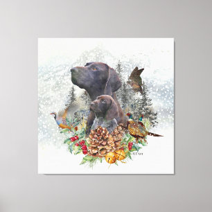 German Shorthaired Pointer in winter   Canvas Print
