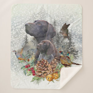 German Shorthaired Pointer in winter Sherpa Blanket