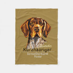 German Shorthaired Pointer Kurzhaar Fleece Blanket
