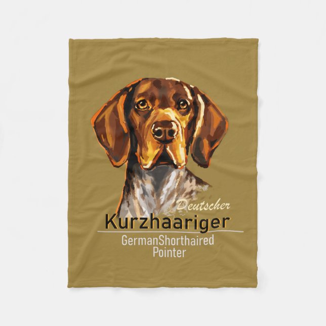 German Shorthaired Pointer Kurzhaar Fleece Blanket (Front)
