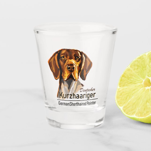 German Shorthaired Pointer Kurzhaar Shot Glass (Front)