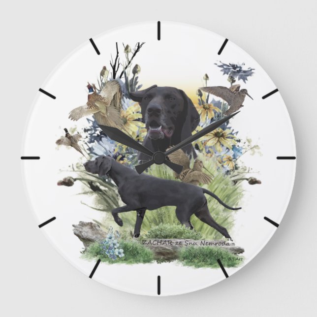 German Shorthaired Pointer   Large Clock (Front)