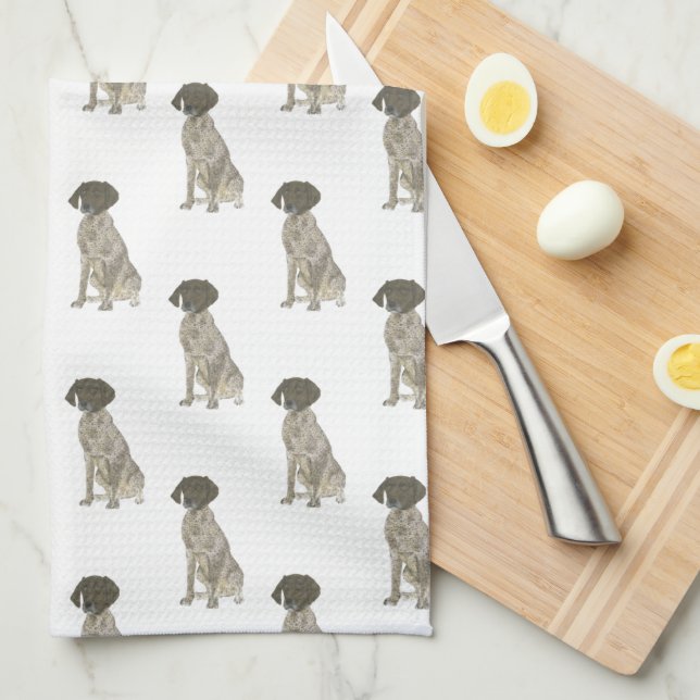German Shorthaired Pointer (Liver & White) Tea Towel (Quarter Fold)