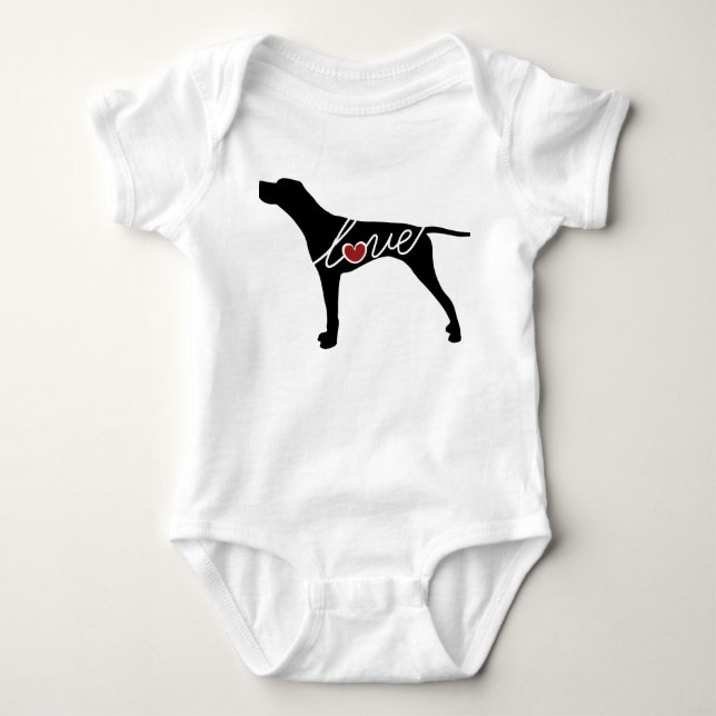 German Shorthaired Pointer Love Baby Bodysuit (Front)