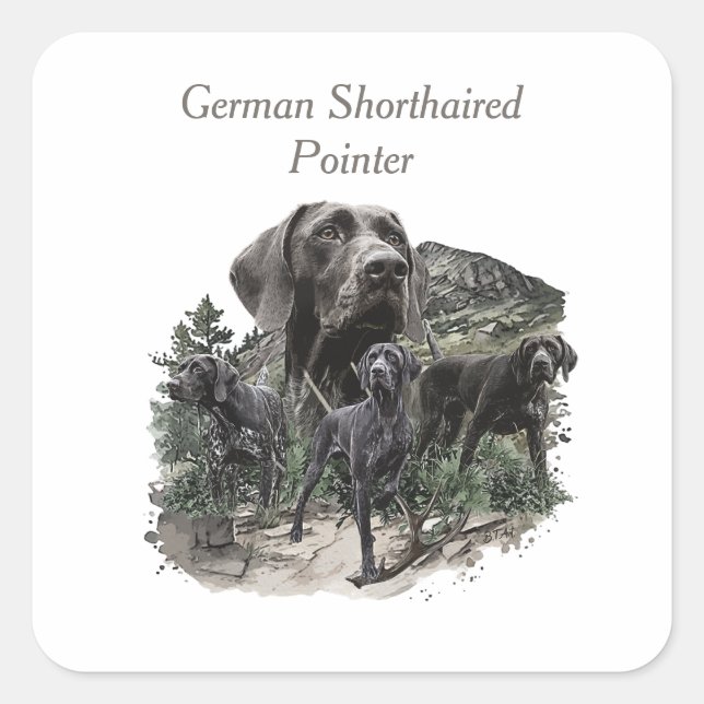 German Shorthaired Pointer Lovers Square Sticker (Front)