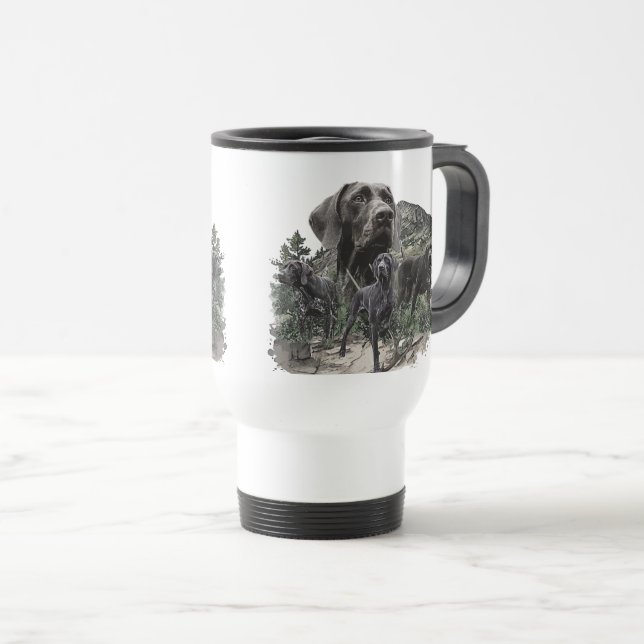 German Shorthaired Pointer Lovers Travel Mug (Front Right)