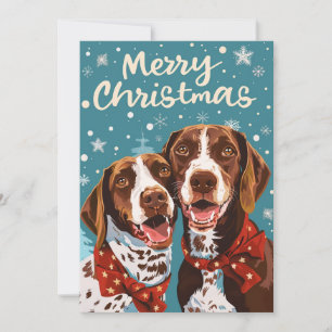 German Shorthaired Pointer Merry Christmas  Holiday Card