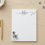 German Shorthaired Pointer Monogram Personalised  Notepad<br><div class="desc">This design may be personalised in the area provided by changing the photo and/or text. Or it can be customised by clicking Personalise this Template and then choosing the click to customise further option and delete or change the colour of the background, add text, change the text colour or style,...</div>