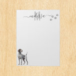 German Shorthaired Pointer Monogram Personalised  Notepad<br><div class="desc">This design may be personalised in the area provided by changing the photo and/or text. Or it can be customised by clicking Personalise this Template and then choosing the click to customise further option and delete or change the colour of the background, add text, change the text colour or style,...</div>