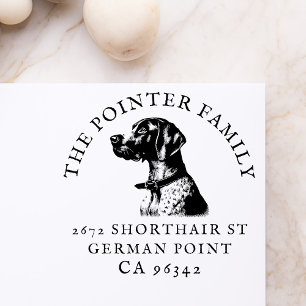 German Shorthaired Pointer Name and Return Address Rubber Stamp