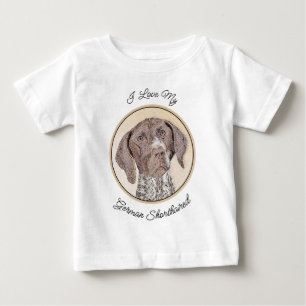 German Shorthaired Pointer Painting - Dog Art Baby T-Shirt
