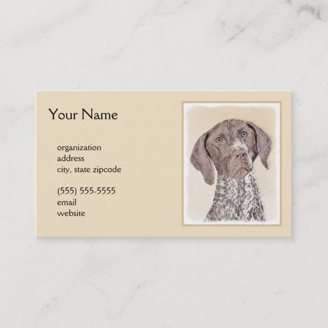 German Shorthaired Pointer Painting - Dog Art Business Card (Front)