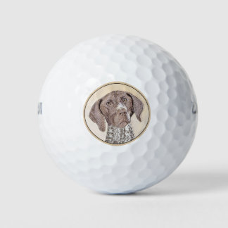 German Shorthaired Pointer Painting - Dog Art Golf Balls