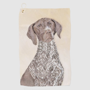 German Shorthaired Pointer Painting - Dog Art Golf Towel