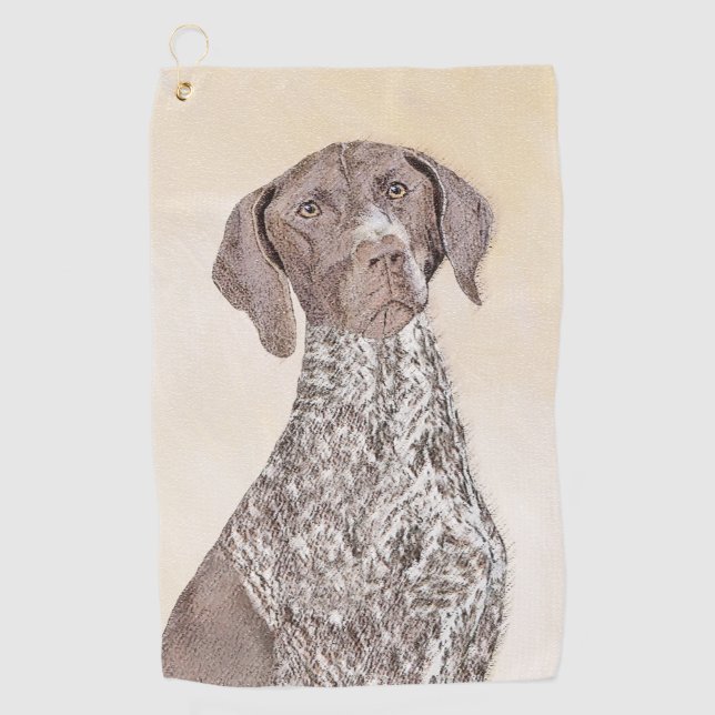 German Shorthaired Pointer Painting - Dog Art Golf Towel (Front)