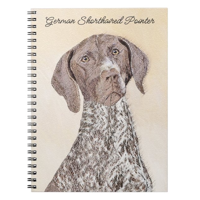 German Shorthaired Pointer Painting - Dog Art Notebook (Front)