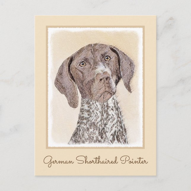German Shorthaired Pointer Painting - Dog Art Postcard (Front)