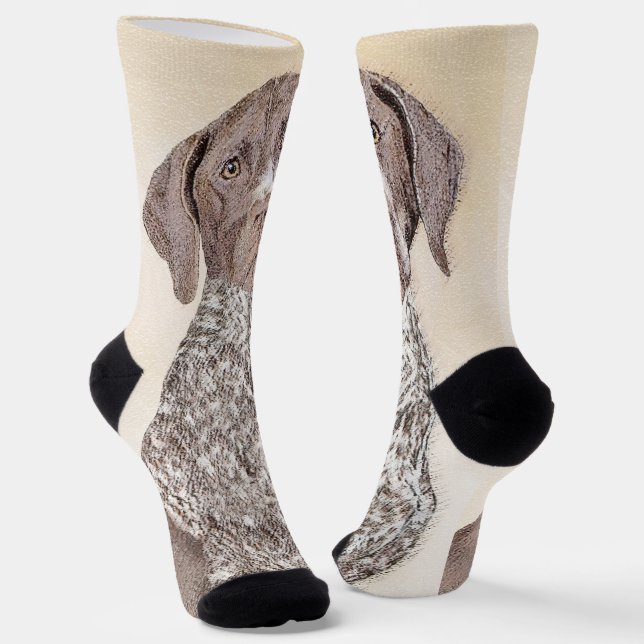 German Shorthaired Pointer Painting - Dog Art Socks (Angled)