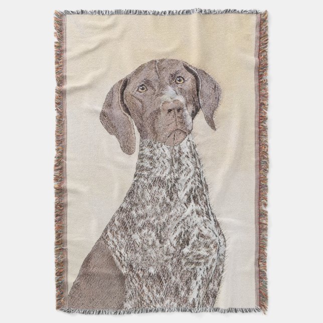 German Shorthaired Pointer Painting - Dog Art Throw Blanket (Front Vertical)