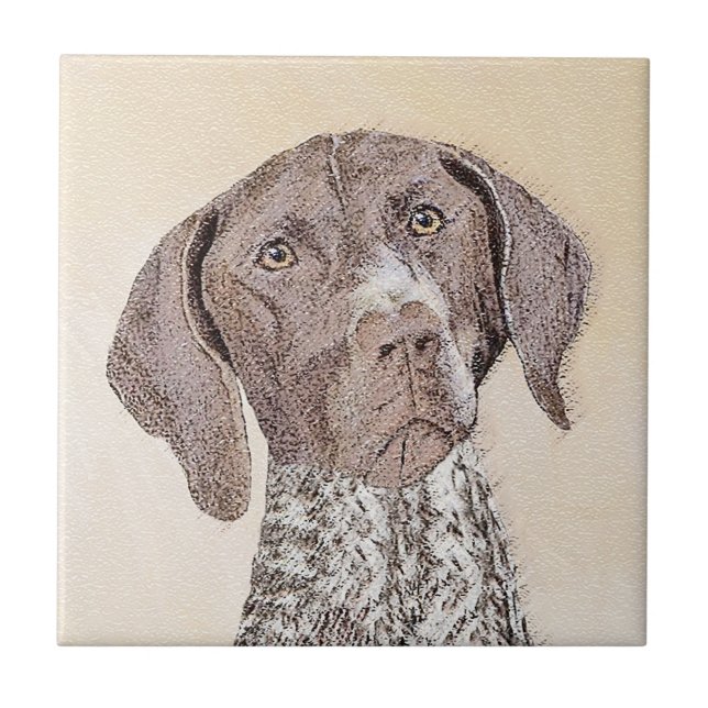 German Shorthaired Pointer Painting - Dog Art Tile (Front)