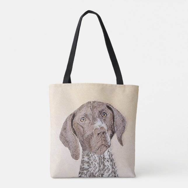 German Shorthaired Pointer Painting - Dog Art Tote Bag (Back)