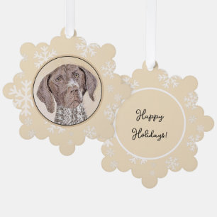 German Shorthaired Pointer Painting - Dog Art Tree Decoration Card