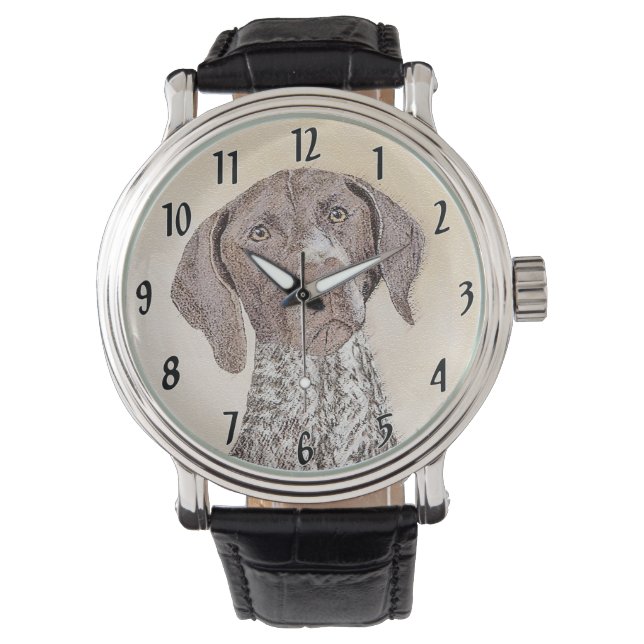 German Shorthaired Pointer Painting - Dog Art Watch (Front)