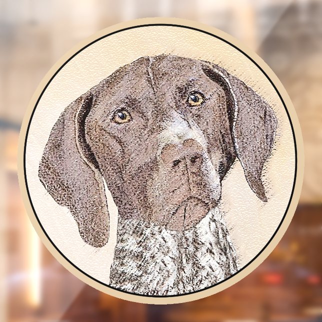 German Shorthaired Pointer Painting - Dog Art Window Cling (Sheet 2)