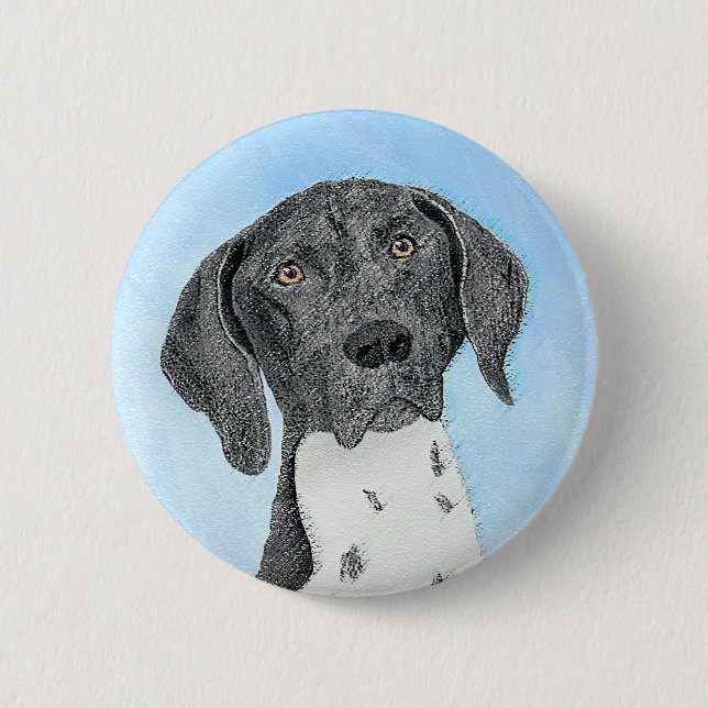 German Shorthaired Pointer Painting - Original Art 6 Cm Round Badge (Front)