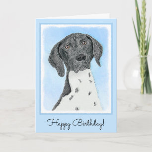 German Shorthaired Pointer Painting - Original Art Card