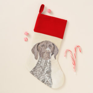 German Shorthaired Pointer Painting - Original Art Christmas Stocking