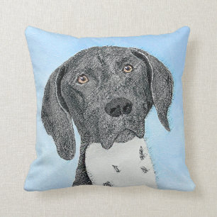 German Shorthaired Pointer Painting - Original Art Cushion