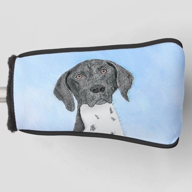 German Shorthaired Pointer Painting - Original Art Golf Head Cover (Front)